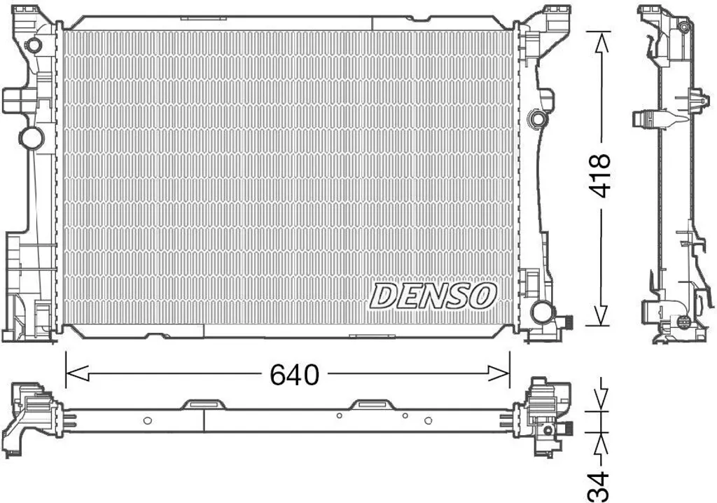 Radiateur DENSO DRM17054 en aluminium OE 214105DC0A haute résistance