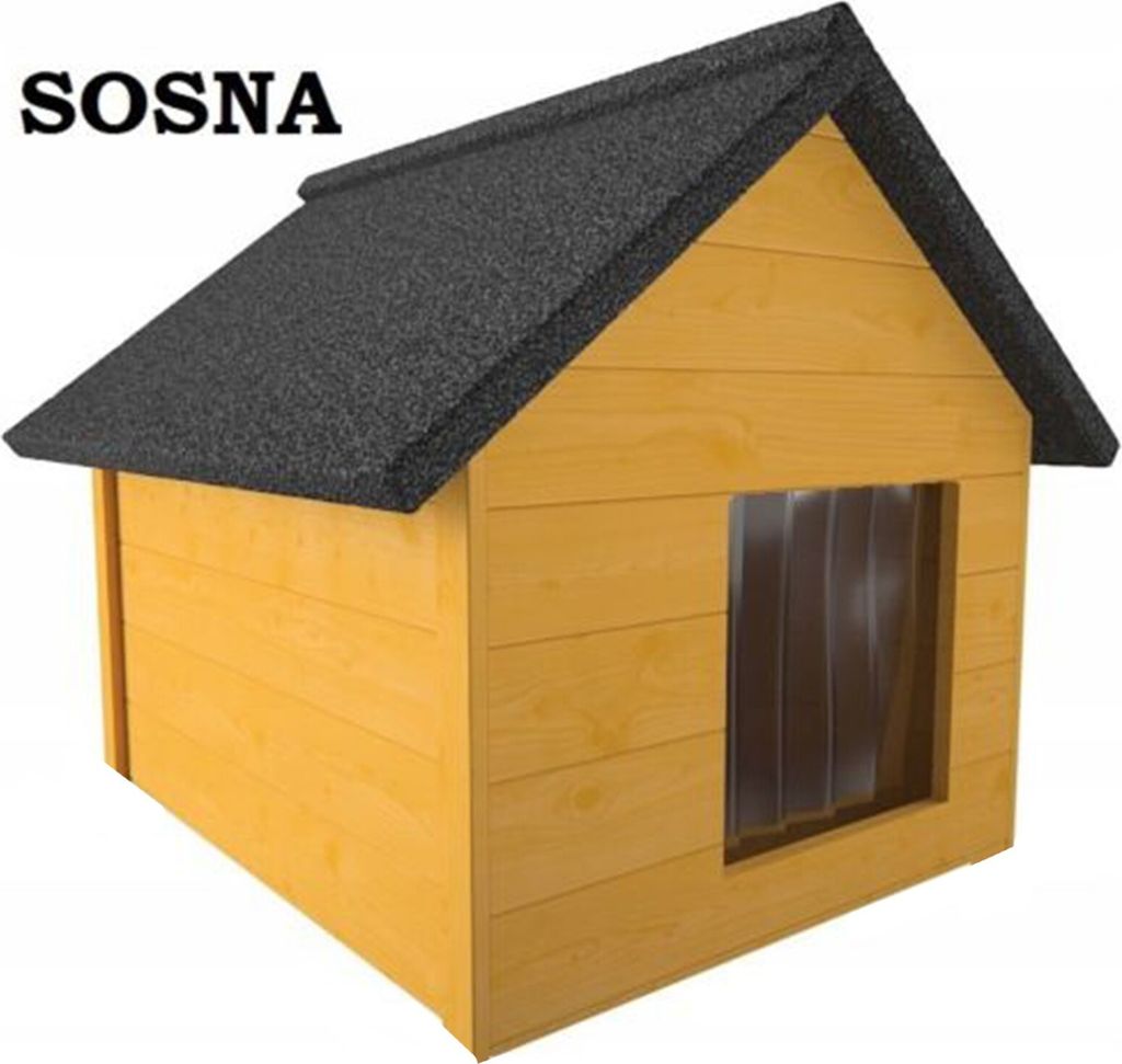 XXL Hundehütte Holz Hundehütte Massiv Wetterfest Echtholz isolierte, Farbe:Kiefer