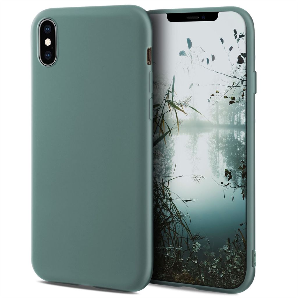 Moozy Minimalist Series Silikon-Hülle Für Xiaomi Redmi Note 8 Pro – Mattes Dunkelgrün, Dünnes TPU | Schutz Mit Eleganter Optik