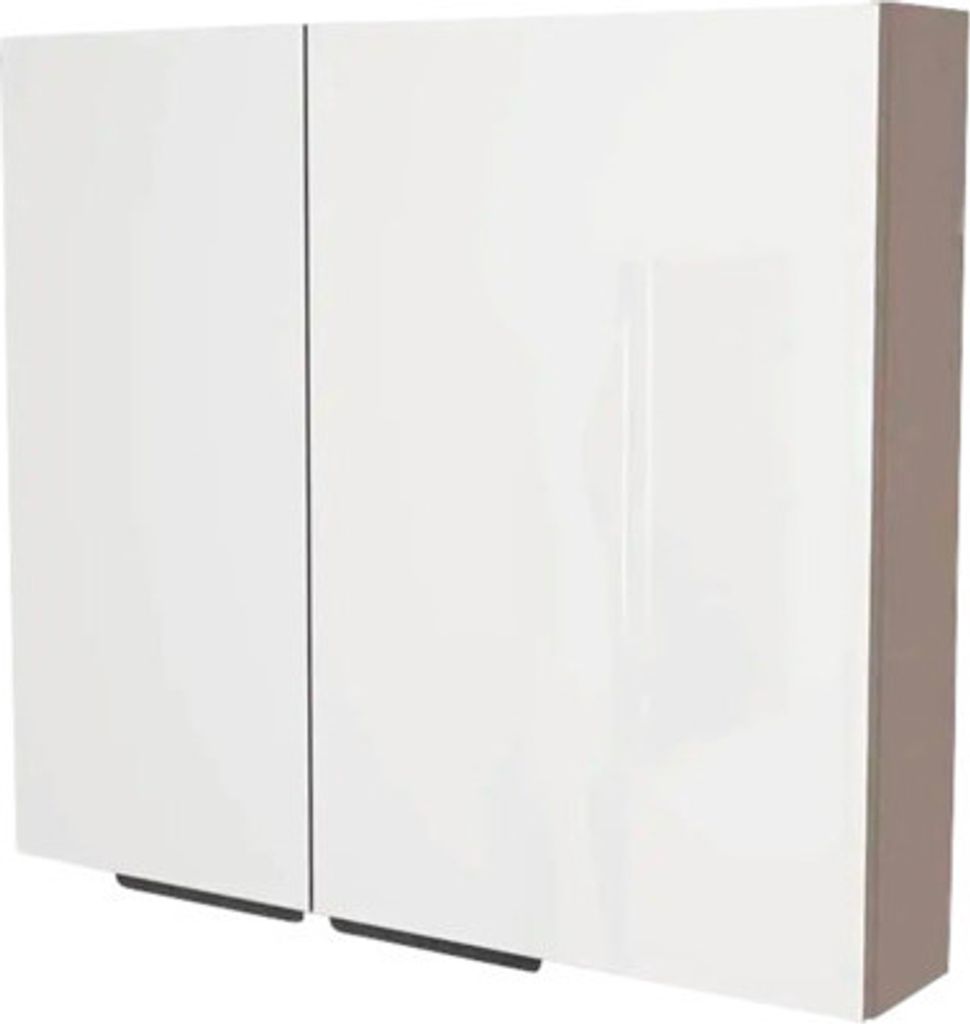 Spiegelschrank Devo Vena 2.0 rechts BxHxT 80x70x15 cm structure stone grey - Griff schwarz