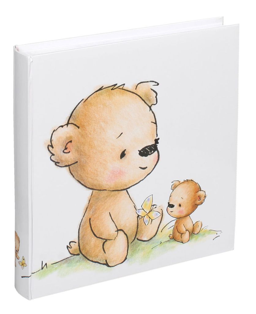 Baby Bear Balloon in Rosa Fotoalbum 29x32 cm 60 weiße Seiten Buch Kinder Album 