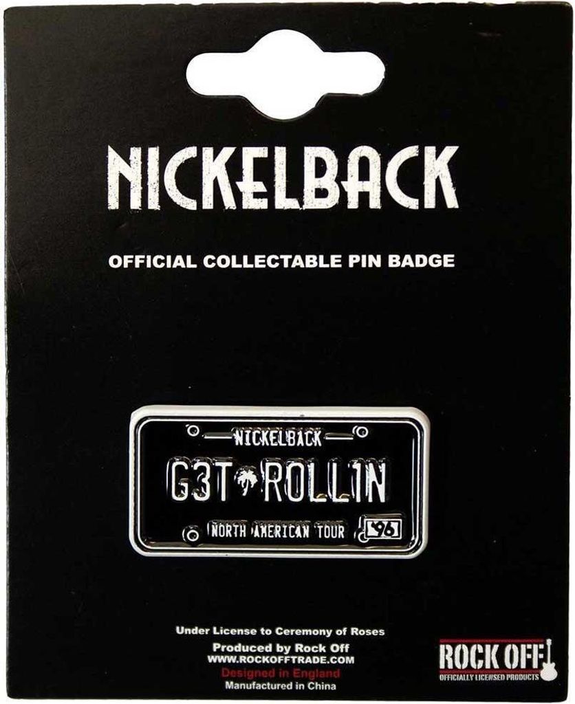 Nickelback - Nummernschild - Abzeichen - Zink-Legierung RO11207 (Einheitsgröße) (Schwarz/Weiß)