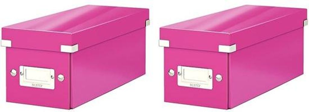 Rosa CD-Box mit Deckel, 2er Pack
