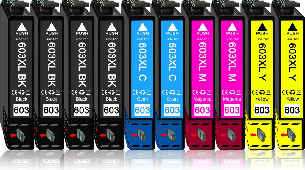 10er Pack Druckerpatronen 603 603XL kompatibel mit Epson WF-2870