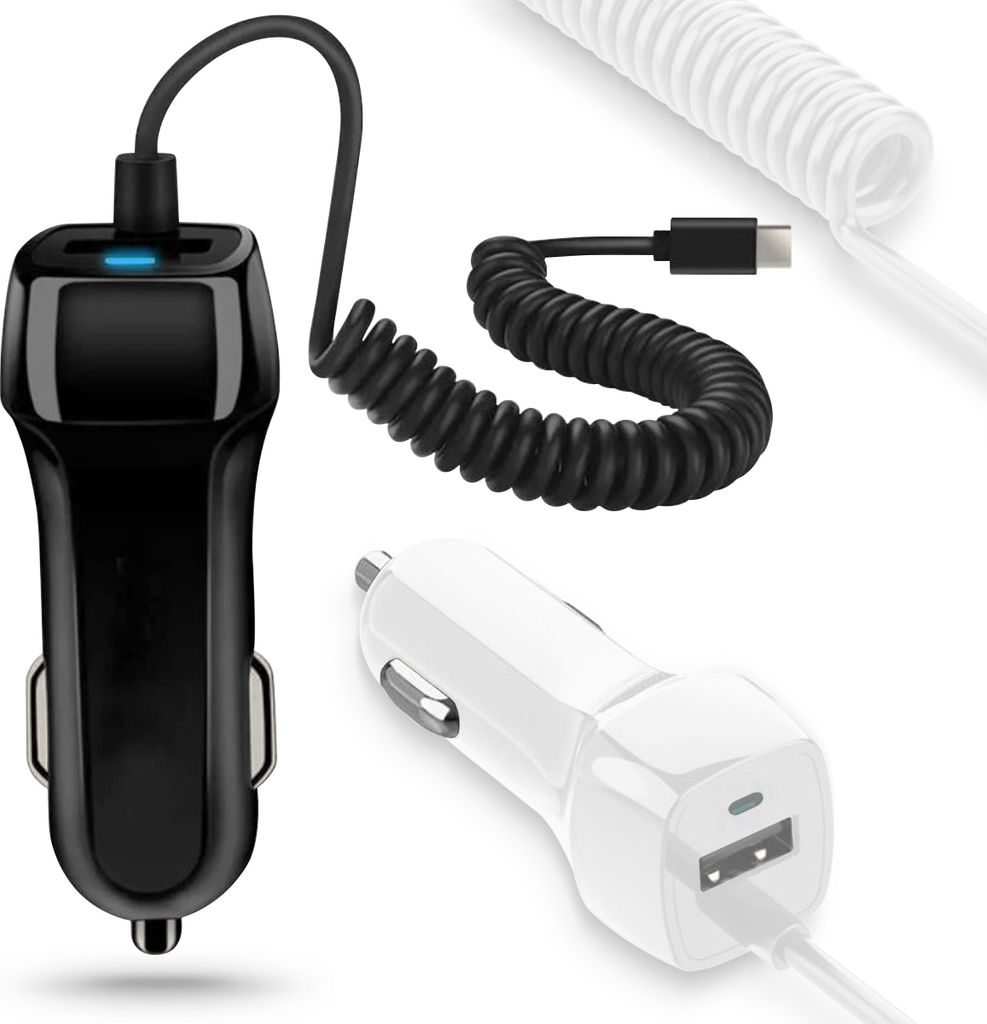 KFZ Auto Ladekabel für Huawei Mate X3 / Xs 2 USB Typ C Dual Ladegerät 3,1A 15W, Farbe:Schwarz