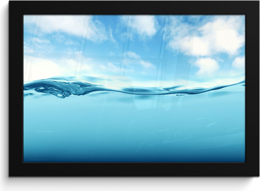 MuchoWow MuchoWow Gerahmtes Poster Meer - Wolken - Blau 30x20 cm - Poster mit zchwarzem Bilderrahmen - Kunstdruck - Bild-Poster