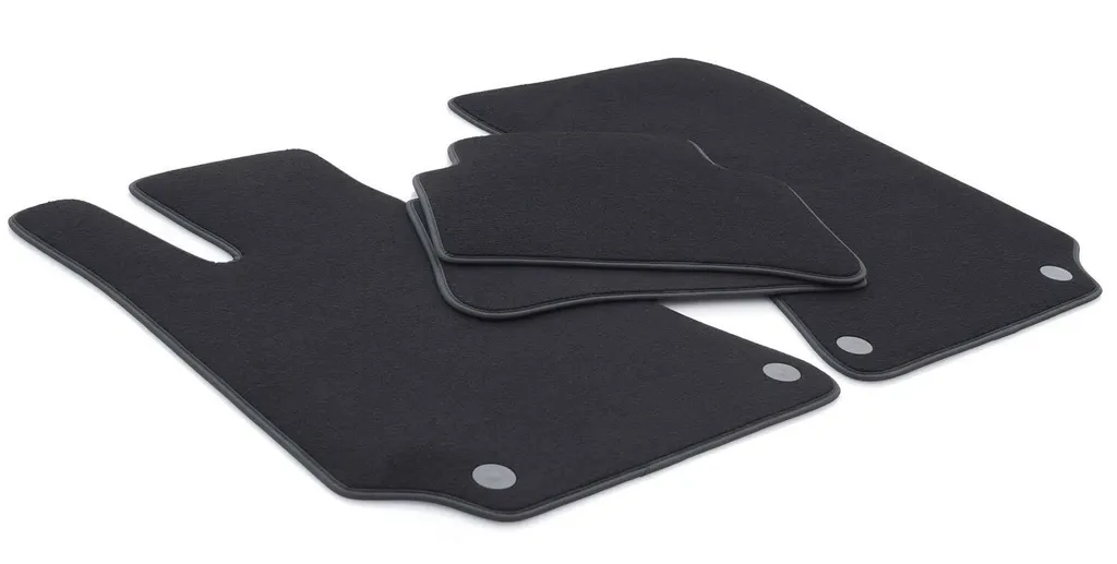 Tappetini Auto Velluto Nero per Mercedes W212 S212 CLS C218 AMG 4 Pezzi