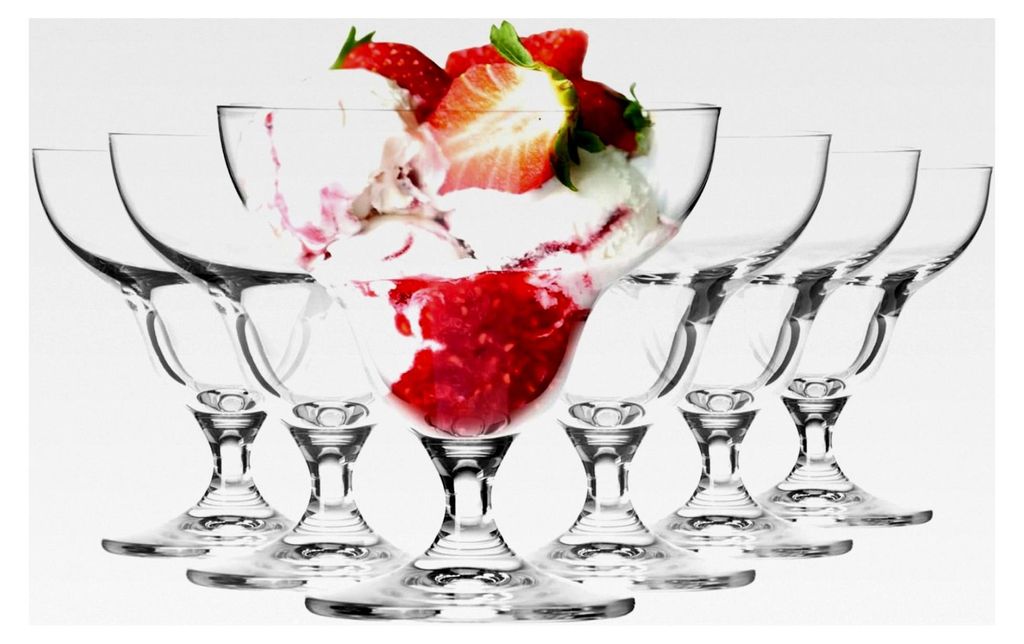 Dessertgläser aus Glas, 6er Set, 340 ml, Avant-Garde Kollektion - Große Dessertschalen und Eisschalen mit Fuß - Spülmaschinenfest | Bleifreies ...