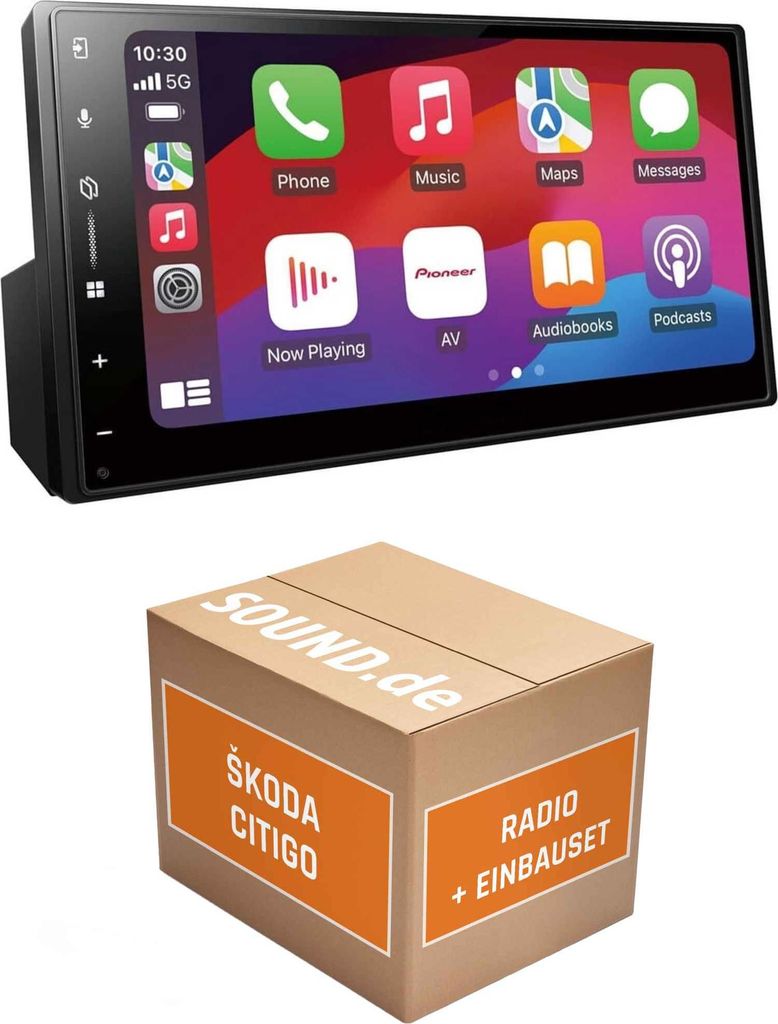Autoradio Einbaupaket Pioneer SPH-DA77DAB passend für Skoda Citigo + Multifunktionslenkrad | Apple CarPlay Android Auto