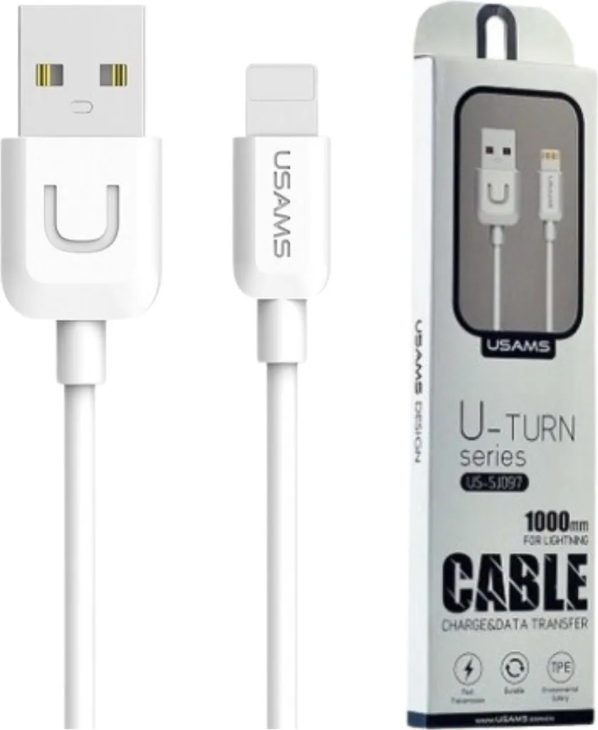 Cavo Lightning 1m Usams Bianco 2A - Soluzione Ricarica Rapida iPhone