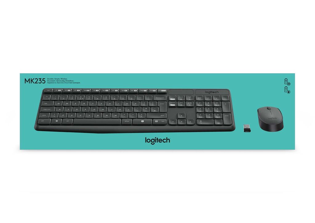 Keyboard & Mouse Logitech Wireless Combo MK235 black (US) (920-007931)