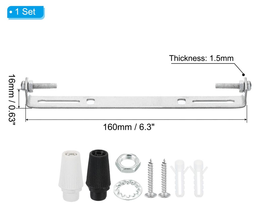 160mm Lampenhalterung Decke Kit, Silber Deckenhalterung Lampe, Lampenaufh?ngung, Leuchten Montagehalterung mit Schraube Mutter fš¹r Haus Bš¹ro ...