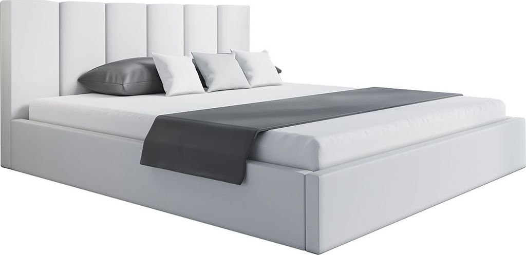 Polsterbett, 180x200 cm, Doppelbett, mit Bettkasten, mit Lattenrost, mit Kopfteil, Modern Bett, Robust, Elegant, Erstklassige Qualität, Slim-0, He...