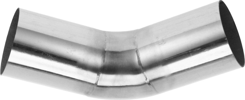 45 Grad Biegerohr Auspuffrohr DIY Custom Auto Modifiziertes Auspuffrohr Rohrleitung Rohr 57mm/2,25" OD 100mm/3,94" Länge 304 Edelstahl Silberton
