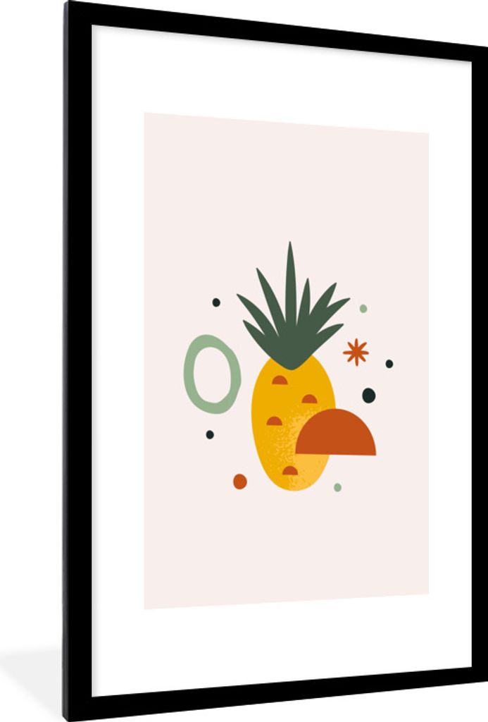 MuchoWow® Gerahmtes Poster Ananas - Obst - Einfach 60x90 cm Produktbild 