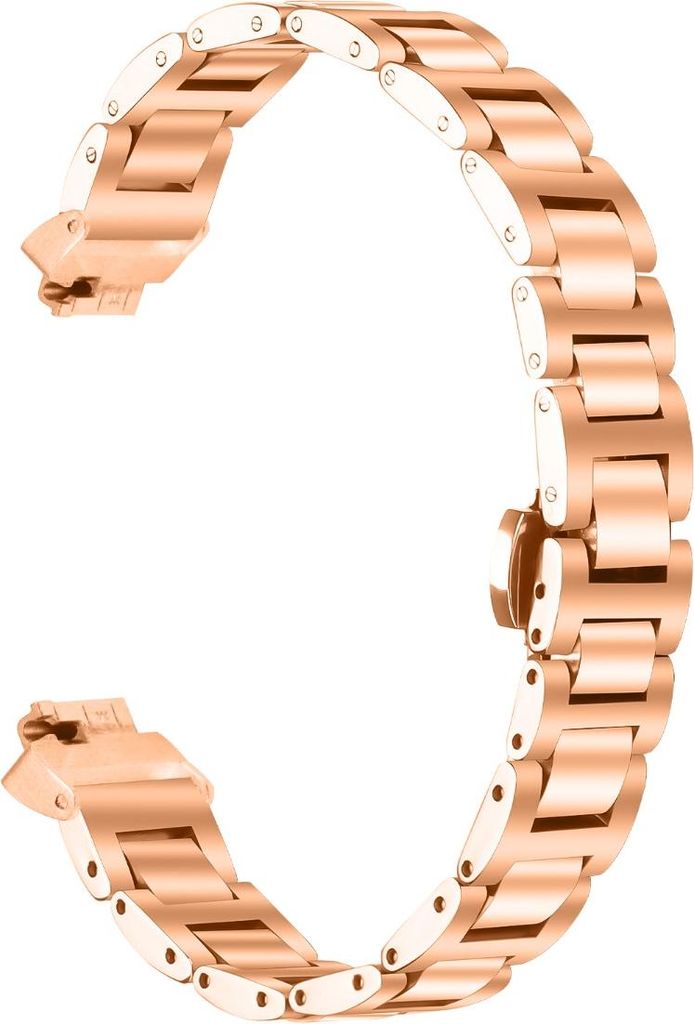 INF Elegantes Edelstahlarmband für Fitbit Inspire/Inspire 2/HR - Schmal Roségold