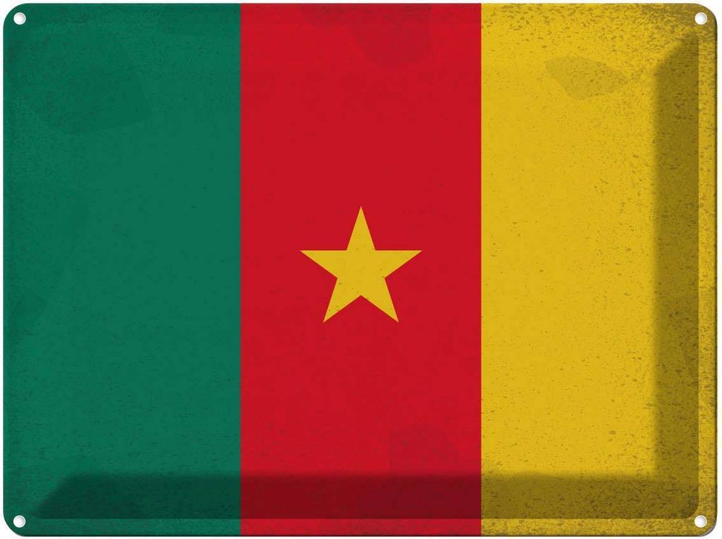 vianmo Blechschild 30x40 cm Kamerun Cameroon Flagge Fahne Produktbild 