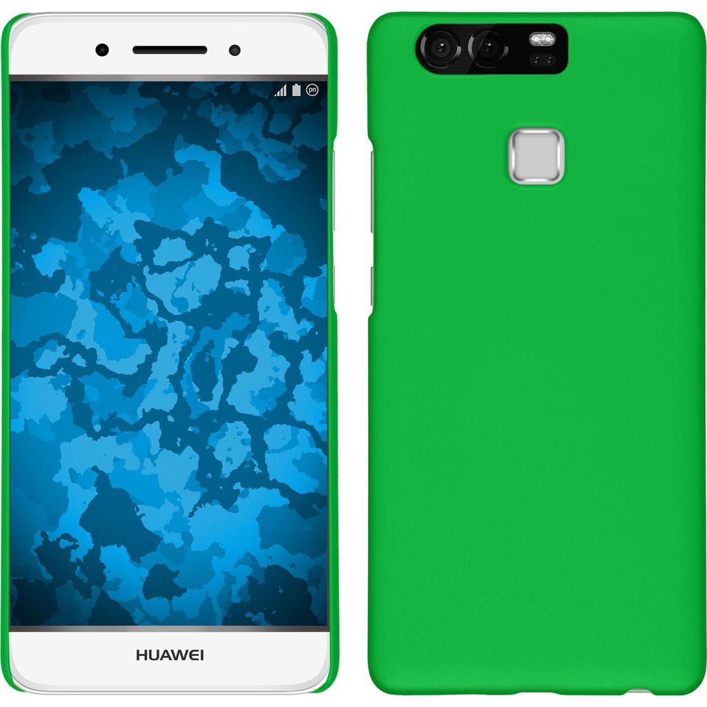 PhoneNatic Case kompatibel mit Huawei P9 - Hülle grün gummiert Hard-case Cover