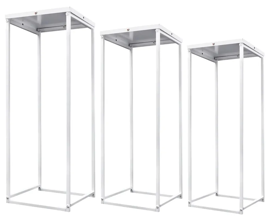 Supports décoratifs argentés - Structure métallique robuste - Lot de 3 tailles
