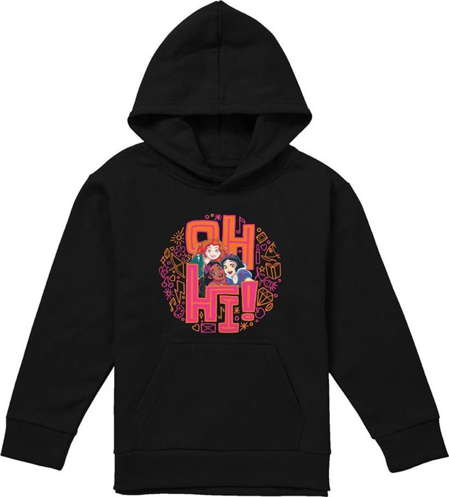 Disney Princess - "Oh Hi!" Hoodie zum Überziehen für Kinder TV22503 (128) (Schwarz)