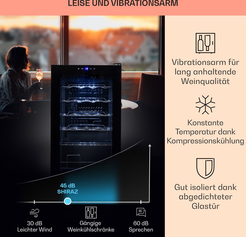Klarstein Weinkühlschrank, 1 Zonen Getränkekühlschrank Produktbild 4
