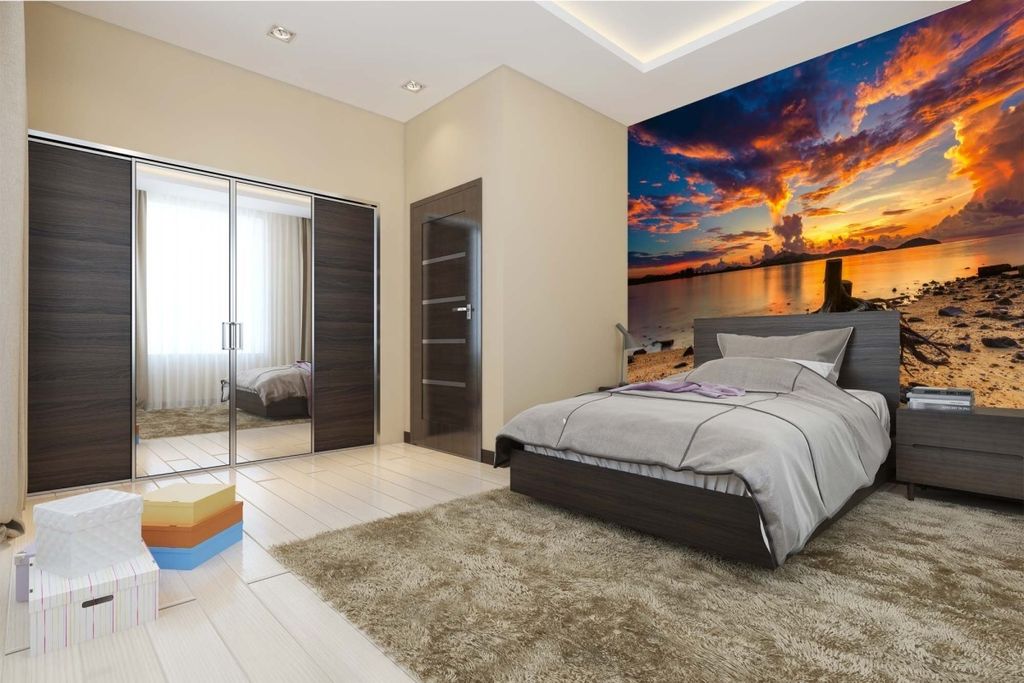Vlies Fototapete GOLDENER SONNENAUFGANG 375 x 250 cm (inkl. Kleister) - Vlies Tapete, Wandtapete, Wandbilder - Tapete für Wohnzimmer Schlafzimmer,...