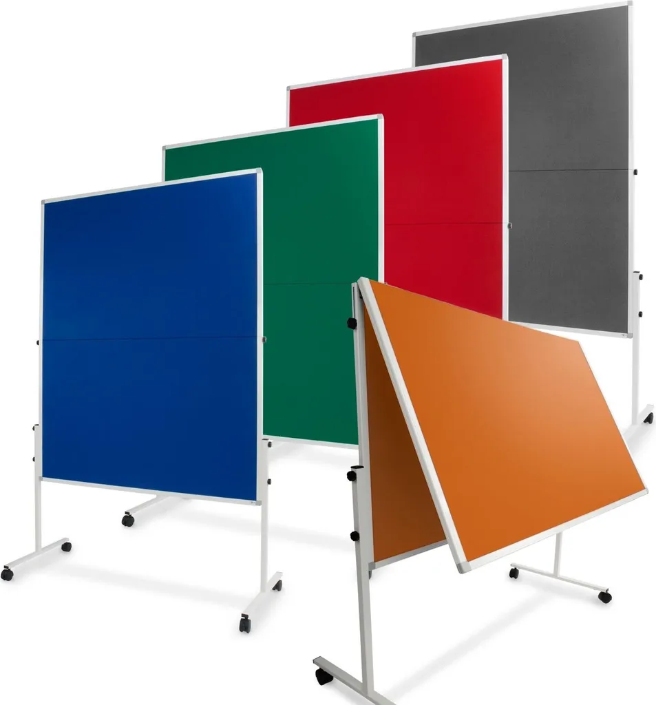 Tableau d'animation pliable et mobile 150x120 cm double face gris PRO