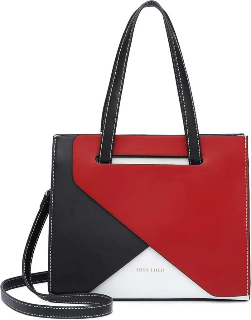 Miss Lulu Borsa A Tracolla Donna Piccola In PU Nero, Impermeabile, Tracolla Regolabile, 4 Tasche, Per Viaggi E Tempo Libero - 4