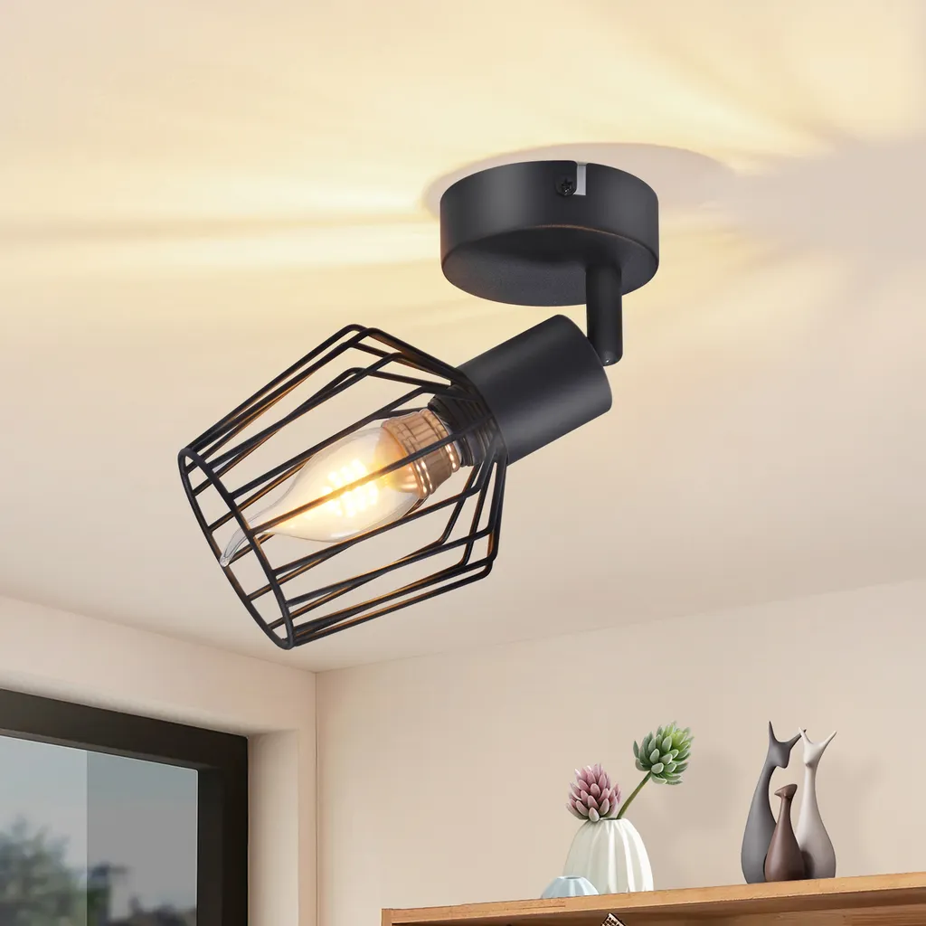 Faretto da Parete ZMH Vintage Nero E14 | Illuminazione Retro Soggiorno