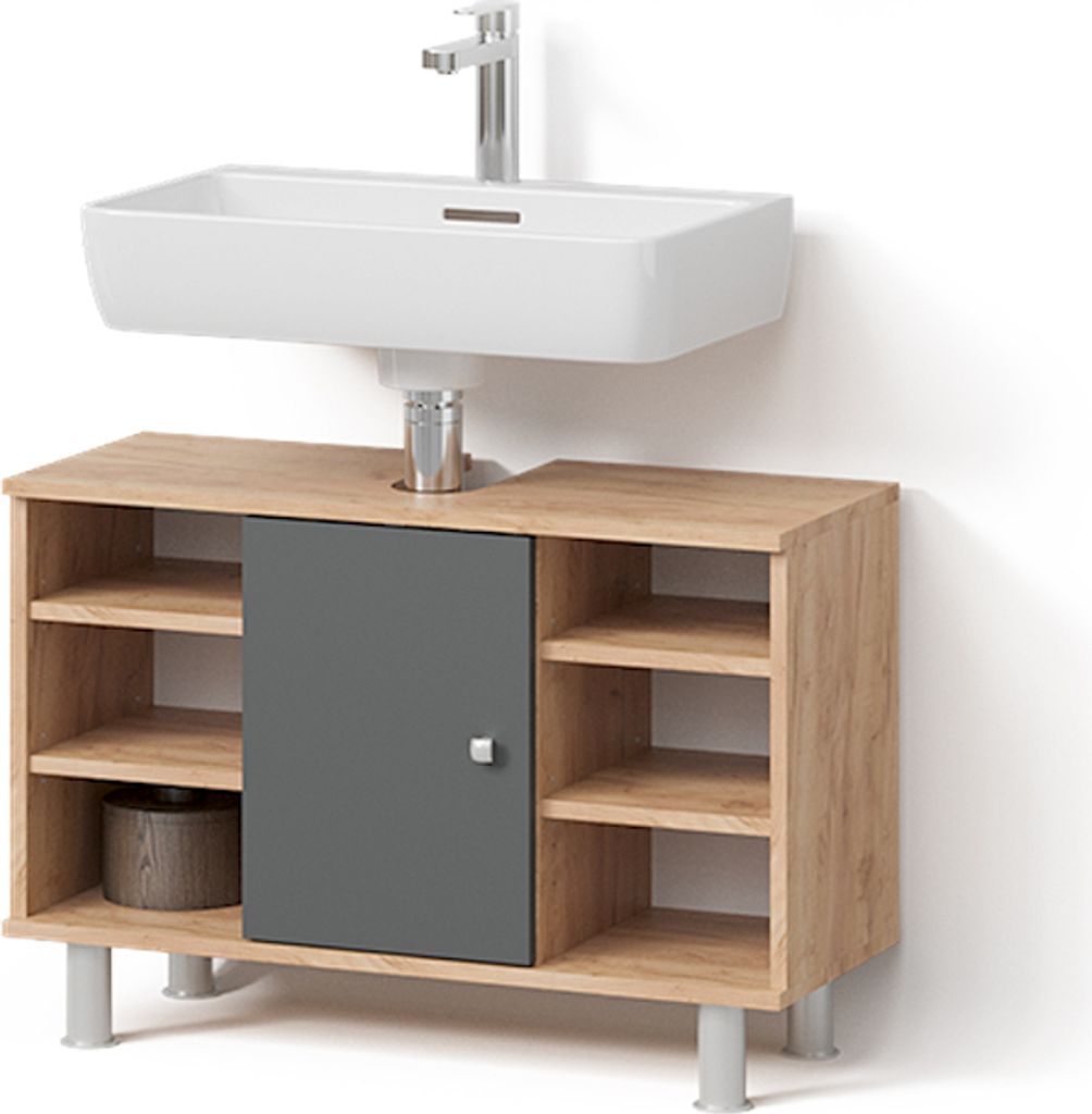 Waschbeckenunterschrank Livinity Fucino Anthrazit 80 x 54 cm, Model 52558
