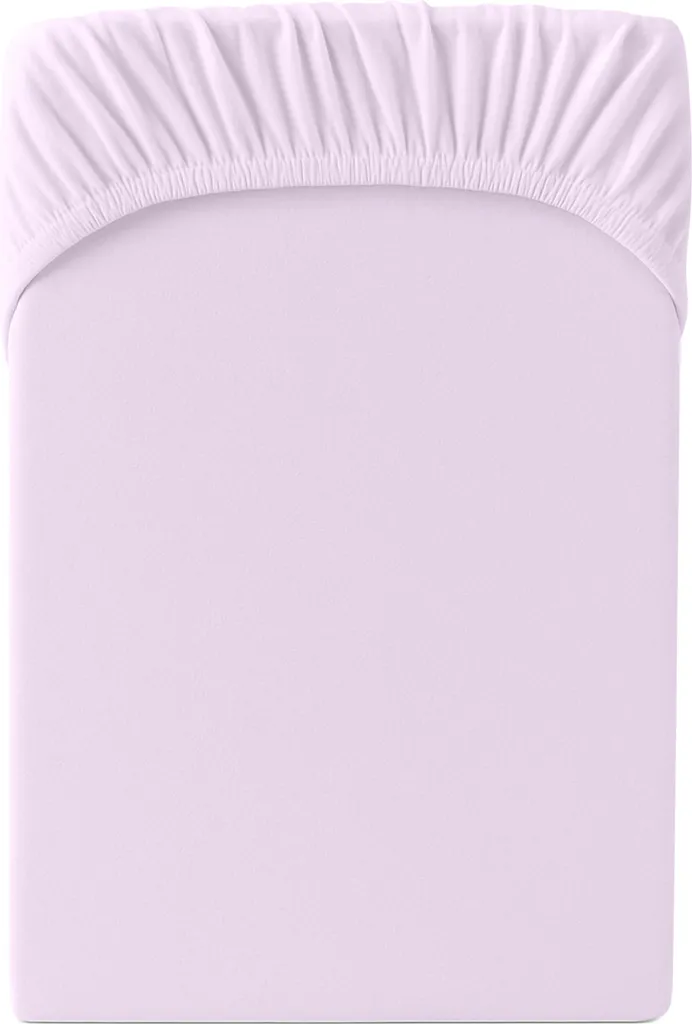 Drap-housse jersey 90x200 cm anti-plis en pur coton lilas haute qualité