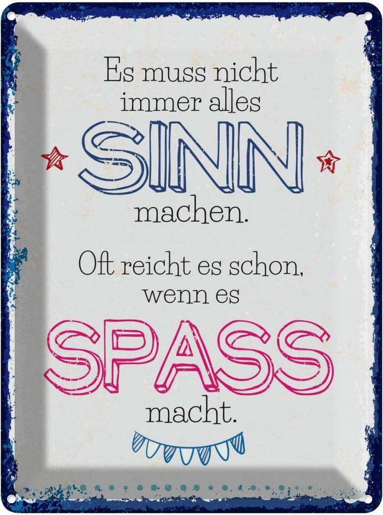 vianmo Blechschild 40x30 cm Spass nicht immer alles Sinn Dekoration Spruch Zitat