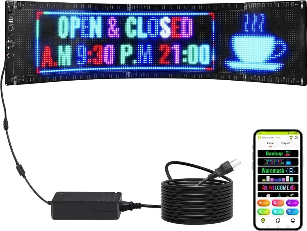 Panneau de message LED pour vitrine et voiture programmable via App SM®