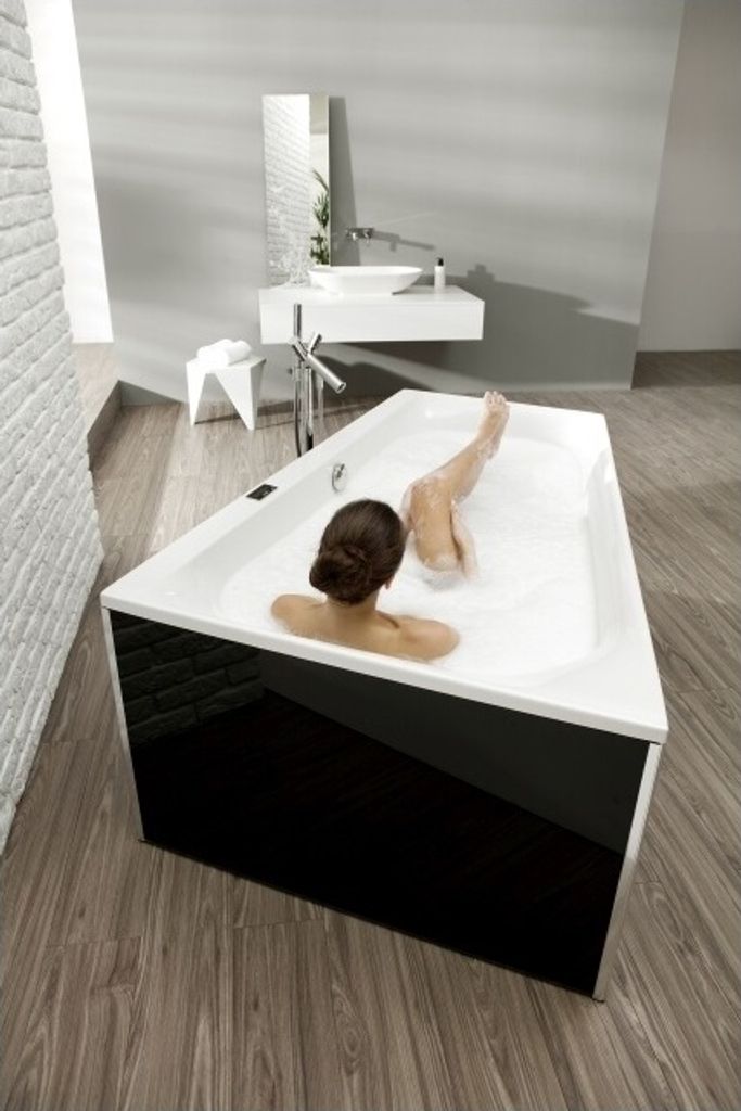 Hoesch Thasos Trapezbadewanne 150 x 100 x 64-68 cm, rechts weiß - 3746.010