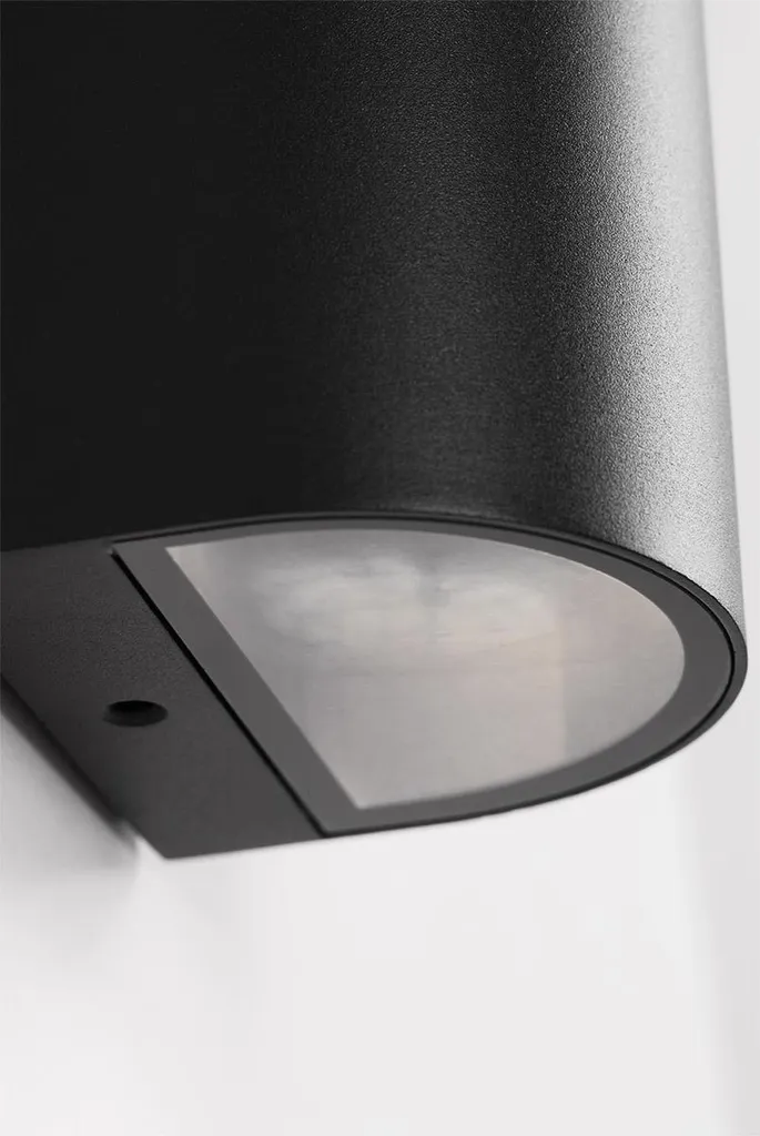 Applique Murale Double Éclairage PRIMA en Métal Noir IP44 2x10W - 6