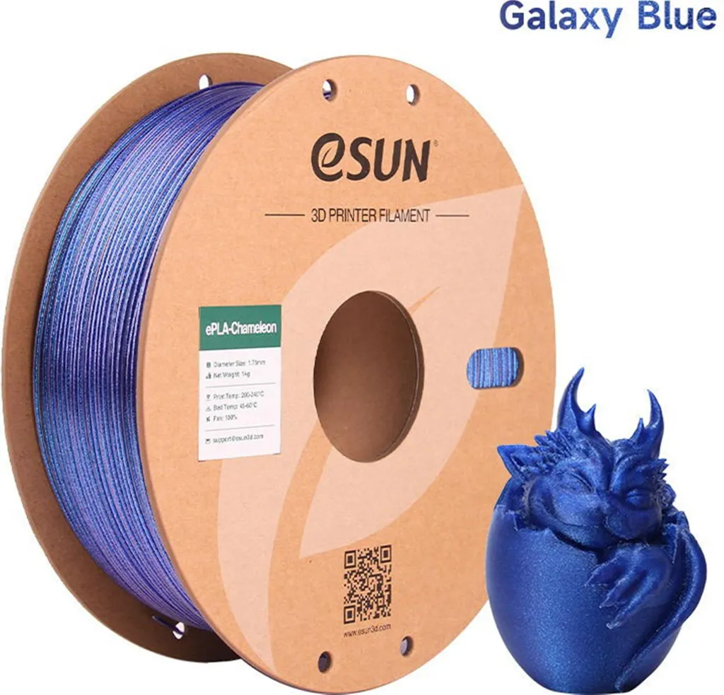 Filament 3D eSUN ePLA-Chameleon Bleu Galaxie - Idéal pour Décoration