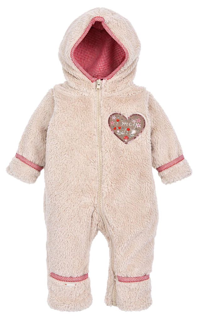 BONDI Baby Trachten Fleece Overall "I mog di" 86936 | Beige Größe: 80