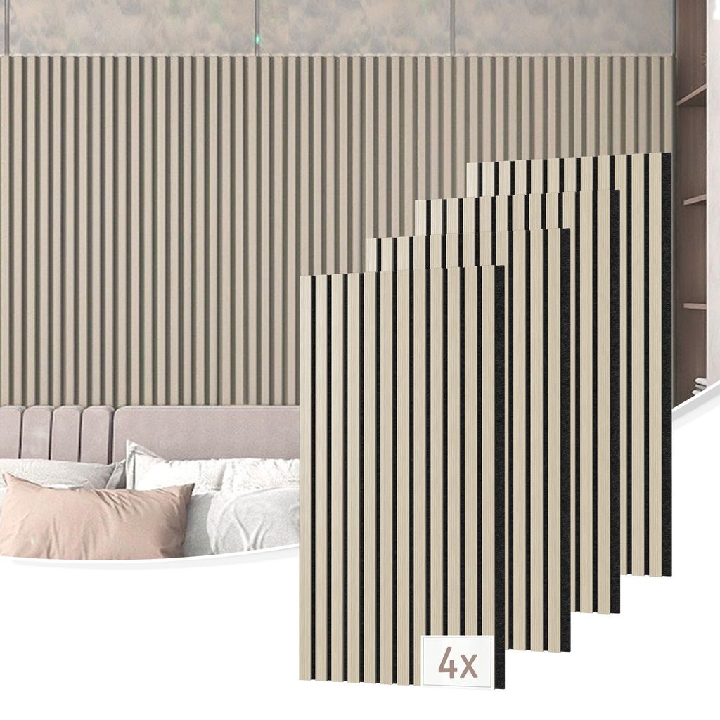 YARDIN Dřevěné akustické MDF panely, sada 4 ks, 120 x 60 Obrázek produktu 
