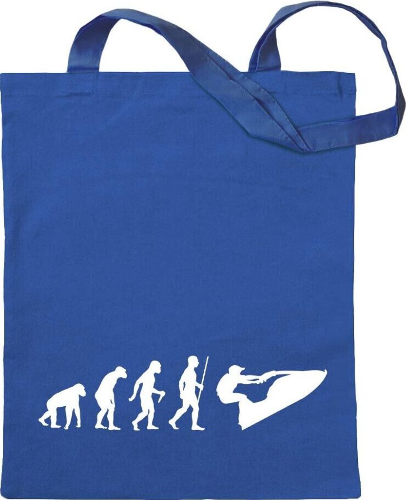 Kiwistar - Baumwolltasche - royalblau - Jet-Ski Jetboot Evolution - Tragetasche Stoffbeutel Umhängetasche Langer Henkel