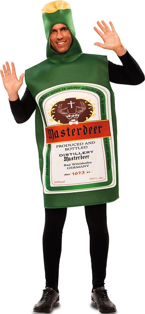 Kräuterlikör Kostüm Masterdeer Grüne Flasche für Herren von Vorne