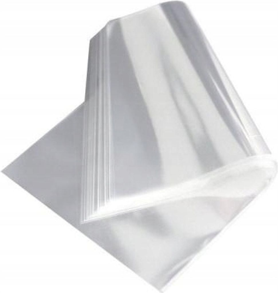 A stack of clear cellophane sheets.