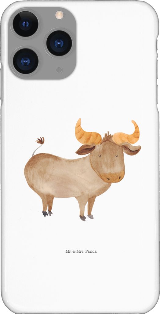 Mr. & Mrs. Panda Iphone 11 Pro Handyhülle Sternzeichen Stier - Weiß - Geschenk, Premium Kunststoff, Geburtstag April, Rind, Handy Case, Mai, Ochse