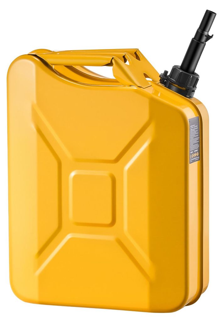 SucceBuy Metall-Benzinkanister 20 L, Kraftstoffbehälter mit Ausgießer & ergonomischem Griff, max. Durchflussrate 6 L/min, auslaufsicherer Tank f...