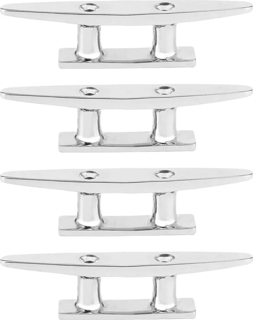 Lot de 4 Taquets Inox 100mm Anti-Corrosion pour Amarrage de Bateau et Pont