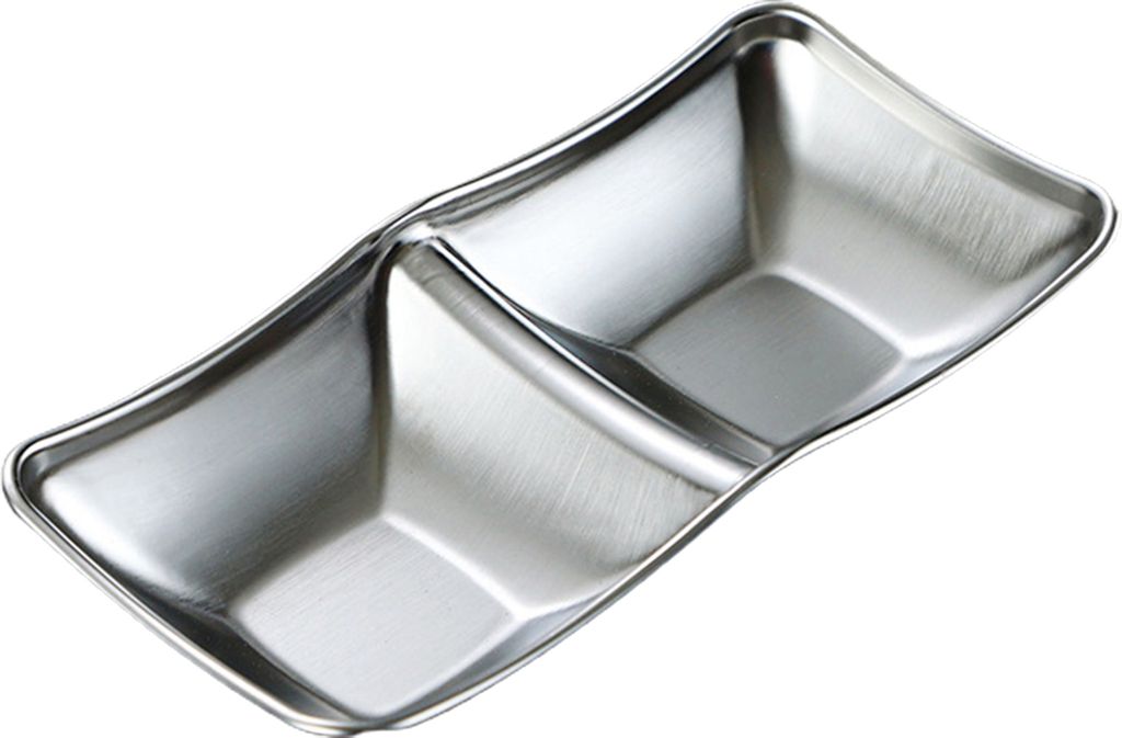 1/2/3 Grids Edelstahl Gewürz Gericht Koreanische Metall Barbecue Sauce Dip Gericht Platte BBQ Restaurant Küche Geschirr