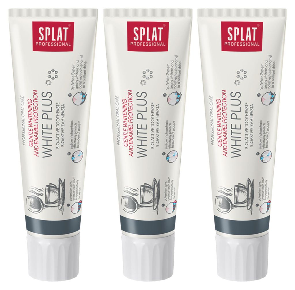 SPLAT - Zahnpasta - 3er Pack - White Plus - Aufhellend - Produktbild 