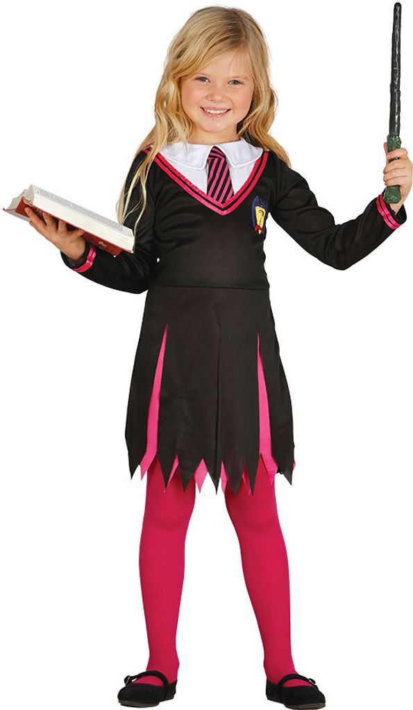 Guirca-85755 Kostüme 10-12 Jahre alt Zauberlehrling, Farbe Weiß/Rosa/Schwarz (85755) GUIRCA Altersbereich: +10 Jahre alt