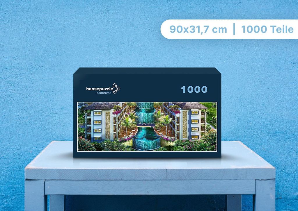 hansepuzzle 103631 - Hotel Puzzle, 1050 Teile, Gebäude, 60,0 x 46,0cm mit hochwertiger Aufbewahrung, Kartonbox und wiederverschließbarem Beutel