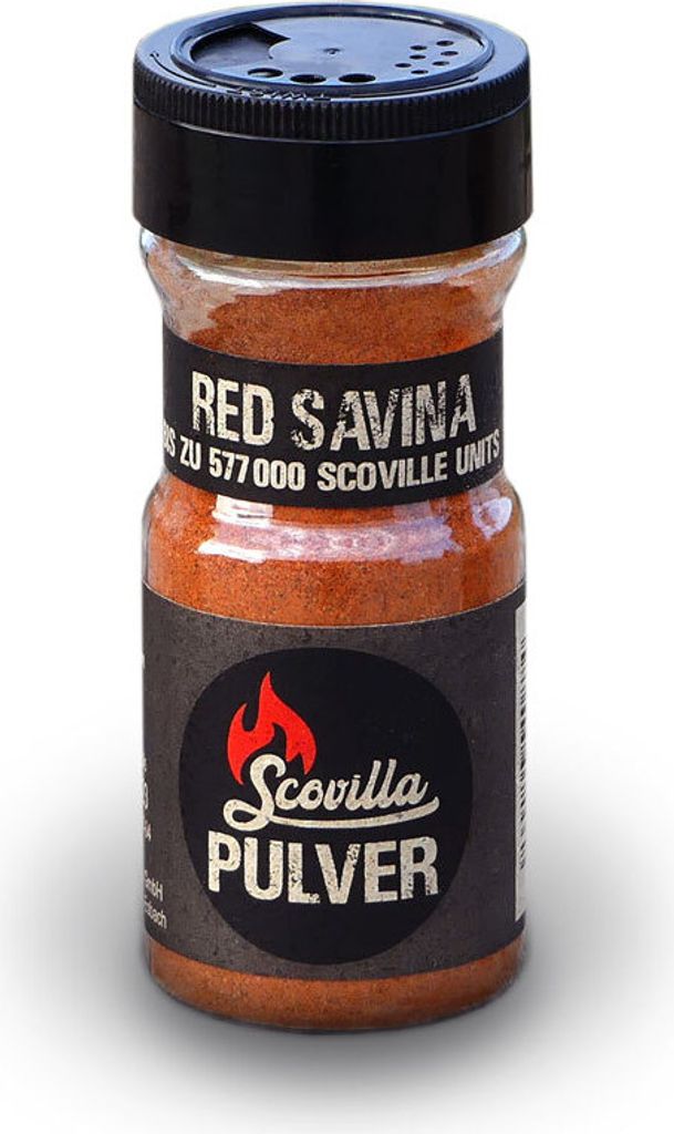 Scovillas Red Savina, Chilipulver im Shaker, 45g