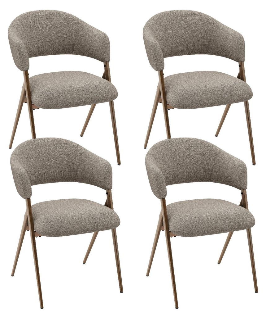 Set van vier vintage-eetkamerstoelen, met ergonomische Productafbeelding 